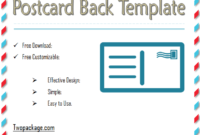 Postcard Back Template FREE in Two Package