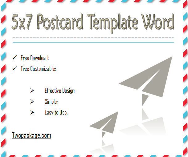 5×7 Postcard Template for Word: 2+ Optimal Designs FREE