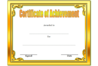 Certificate of Achievement Template Editable Free 3