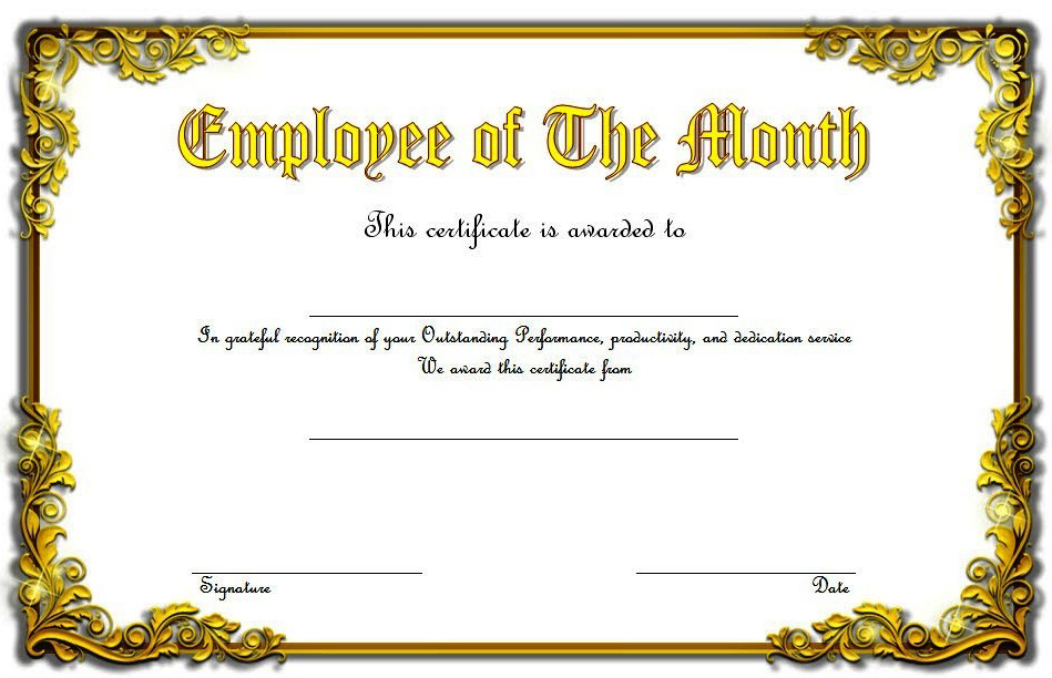 Employee of The Month Certificate Template Word FREE 6 ...