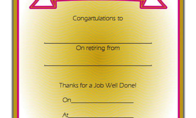 free retirement certificate templates for word, retirement certificate of appreciation template, employee retirement certificate template, free printable retirement certificate template, retirement award certificate template, navy retirement certificate template