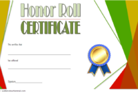 Free Editable Honor Roll Certificate Template 5