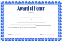 Free Honor Award Certificate Template 3