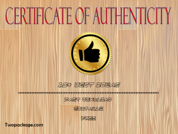 Certificate of Authenticity Free Template: 10+ Professional & Printable ...