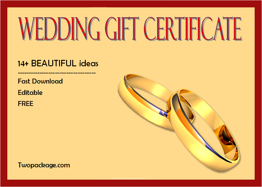 14 Free Printable Wedding Gift Certificate Templates