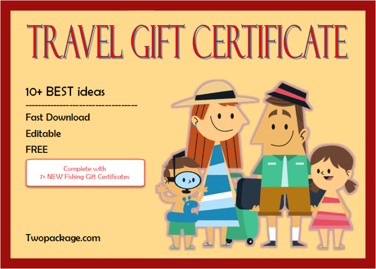travel agent gift certificate