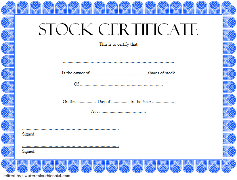 Downloadable Stock Certificate Template from twopackage.com