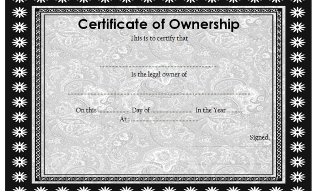 certificate of ownership template, template of share certificate, llc certificate of ownership template, certificate of stock ownership template, certificate of land ownership template