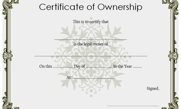 certificate of ownership template, template of share certificate, llc certificate of ownership template, certificate of stock ownership template, certificate of land ownership template