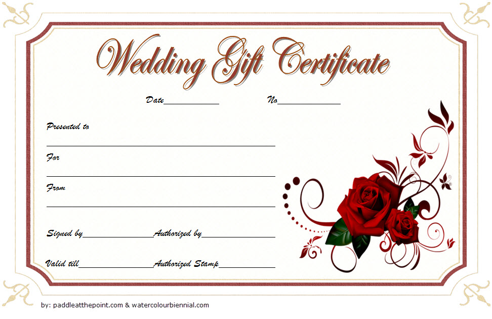 14 Free Printable Wedding Gift Certificate Templates