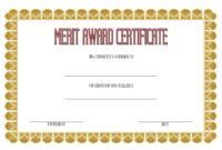 Merit Award Certificate Template 2 FREE