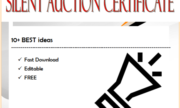 silent auction certificate template, silent auction gift certificate template, silent auction winner certificate template, silent auction donation certificate template, silent auction certificate examples