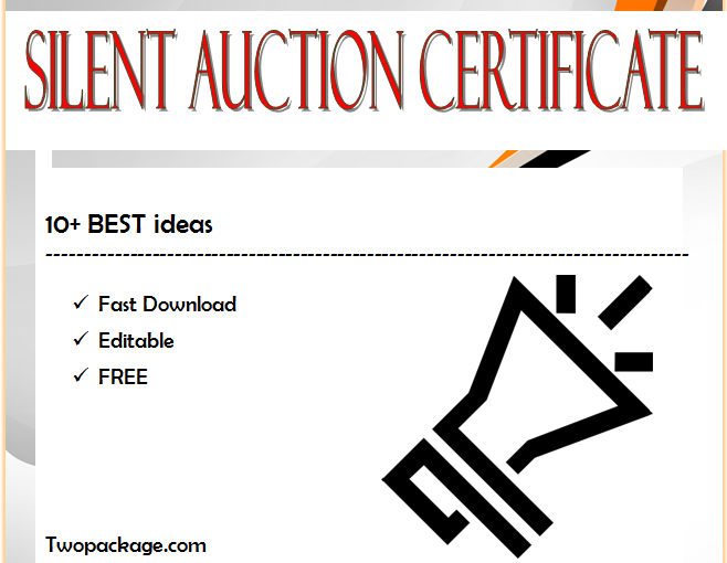 Silent Auction Certificate Template FREE [2021 Design Ideas]