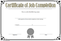 FREE Certificate of Job Completion Template 2