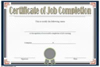 FREE Certificate of Job Completion Template 3