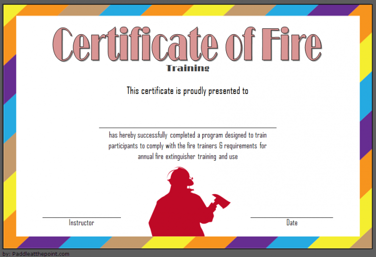 FREE Fire Safety Training Certificate Template 1 | Two Package Template