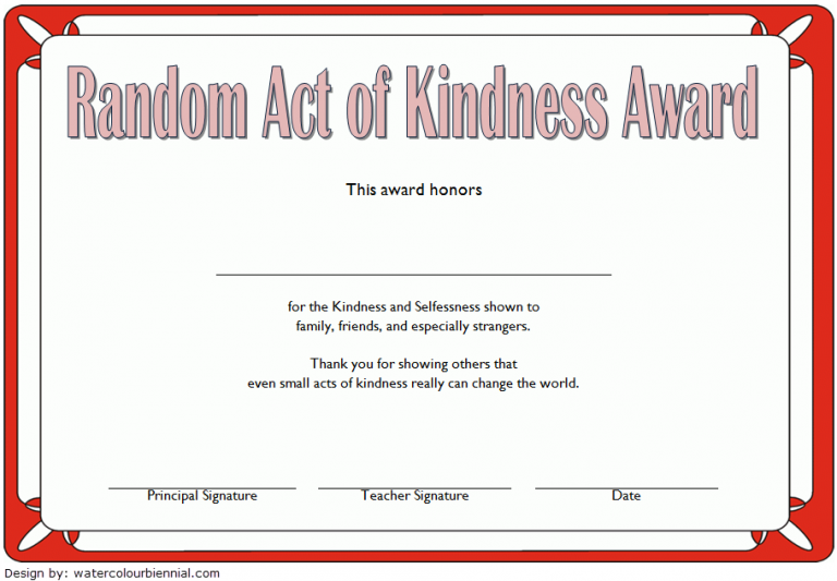 7+ Certificate Of Kindness Free Printable [2020 Ideas]