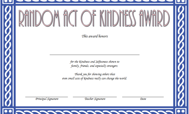 certificate of kindness, act of kindness award certificate, random acts of kindness certificate template, certificate for kindness, kindness certificate elementary, kindness challenge certificate