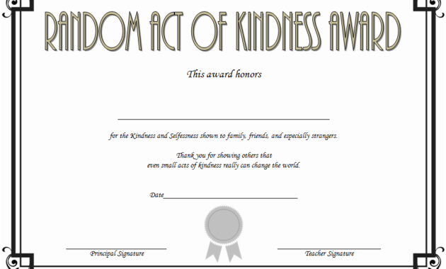 certificate of kindness, act of kindness award certificate, random acts of kindness certificate template, certificate for kindness, kindness certificate elementary, kindness challenge certificate