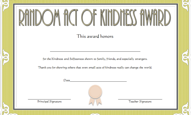 certificate of kindness, act of kindness award certificate, random acts of kindness certificate template, certificate for kindness, kindness certificate elementary, kindness challenge certificate