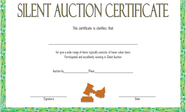 silent auction certificate template, silent auction gift certificate template, silent auction winner certificate template, silent auction donation certificate template, silent auction certificate examples