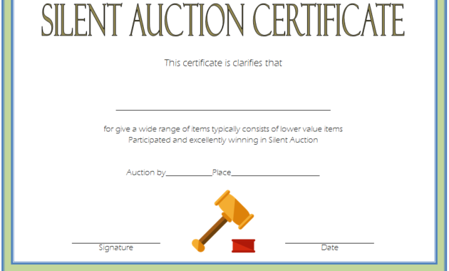 silent auction certificate template, silent auction gift certificate template, silent auction winner certificate template, silent auction donation certificate template, silent auction certificate examples