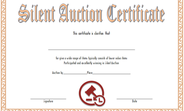 silent auction certificate template, silent auction gift certificate template, silent auction winner certificate template, silent auction donation certificate template, silent auction certificate examples