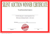 FREE Silent Auction Winner Certificate Template 2