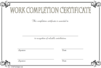 FREE Work Completion Certificate Template 2