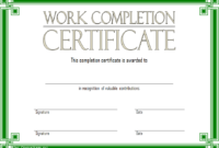 FREE Work Completion Certificate Template 3