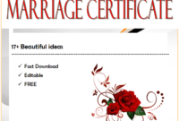Free Marriage Certificate Template Microsoft Word in Two Package