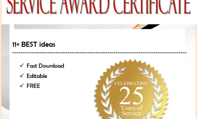 service certificate template, employee certificate of service template, years of service certificate template word, thank you for your service certificate template, community service certificate template free, 10 year service certificate template, long service certificate template