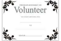 Volunteer Work Certificate Template FREE Achievement Award 1