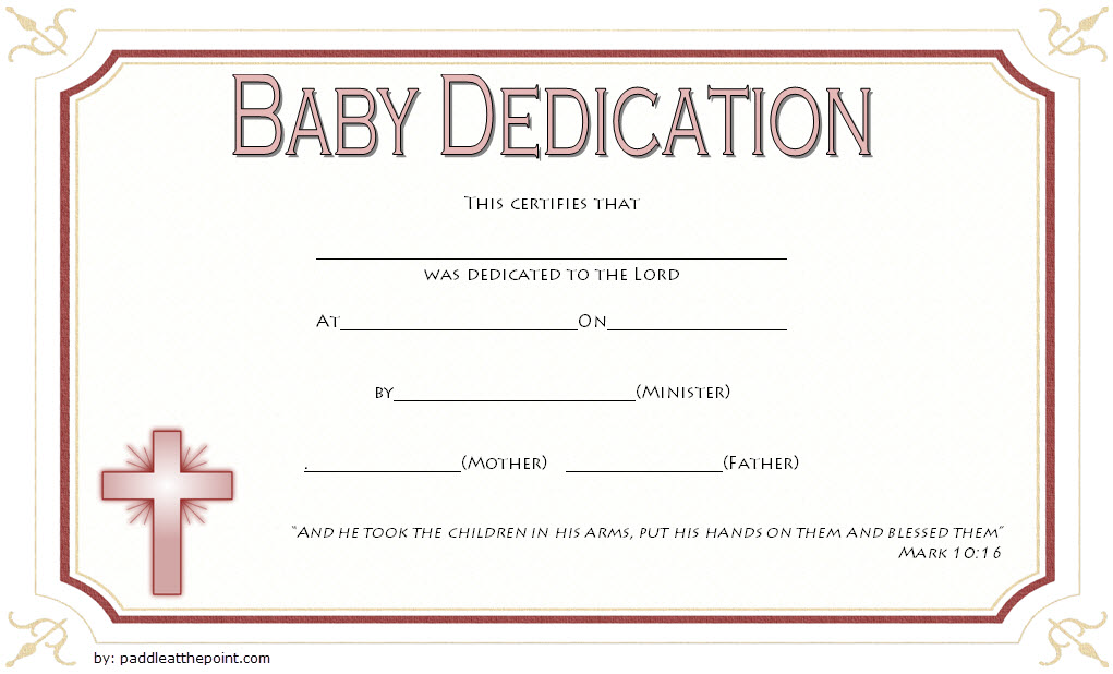 Free Baby Dedication Certificate Word Document 14 Ideas 