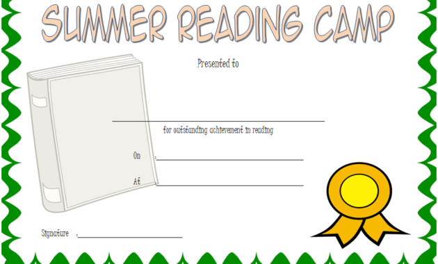 summer reading certificate template, summer reading challenge certificate, summer reading camp certificate, summer reading program certificates, editable reading certificate pdf