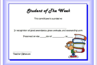 An Outstanding Student of The Week Certificate Printable FREE