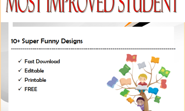 certificate for most improved student, most improved student certificate, most improved student award certificate, free printable most improved student certificates