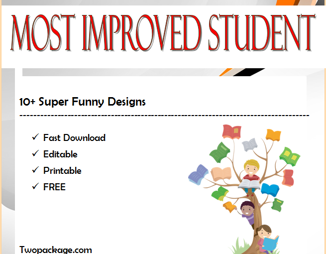 Certificate for Most Improved Student [10+ FREE Templates]