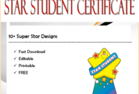star student certificate template, star student of the month certificate, super star student certificate, editable star student certificate, first certificate star student's book
