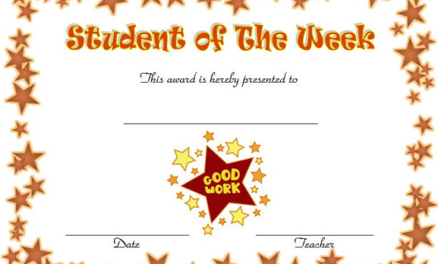 student of the week certificate printable, student of the week certificate editable, student of the week certificate template, student of the week certificate clipart, certificate for student of the week