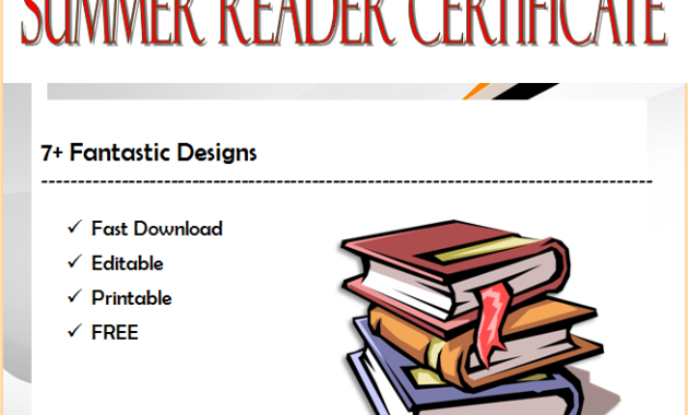 summer reading certificate template, summer reading challenge certificate, summer reading camp certificate, summer reading program certificates, editable reading certificate pdf