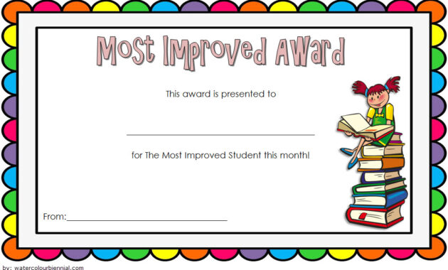 certificate for most improved student, most improved student certificate, most improved student award certificate, free printable most improved student certificates