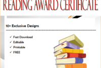 Top 10 Editable Reading Award Certificates FREE by Two Package
