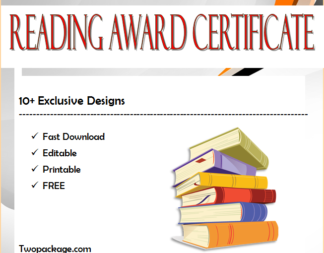Top 10+ Editable Reading Award Certificates FREE Download