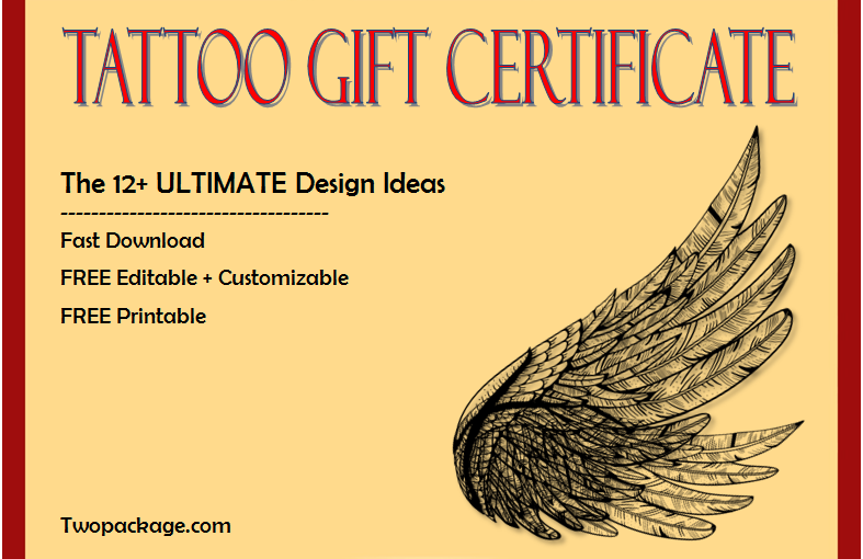 12+ Tattoo Gift Certificate Template FREE Printable Ideas