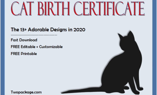 cat birth certificate template, cat birth certificate free printable, kitten birth certificate template, birth certificate template for cat, pet birth certificate template