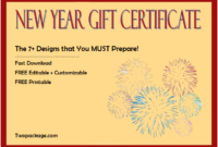 7+ Happy New Year Certificate Templates Free Download by Two Package