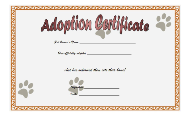 cat adoption certificate free printable, cat adoption gift certificate, kitten adoption certificate, animal adoption certificate, free pet adoption certificate template word