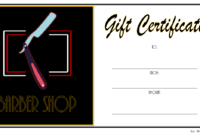 Barber Shop Gift Certificate Template Free Printable 2