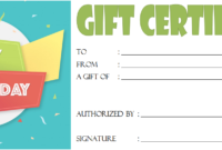 Birthday Gift Certificate Template Free Printable 2020